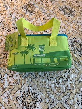 Trader Joe's 2026 Mini Insulated Tote Lime green blue zipper NWT limited edition